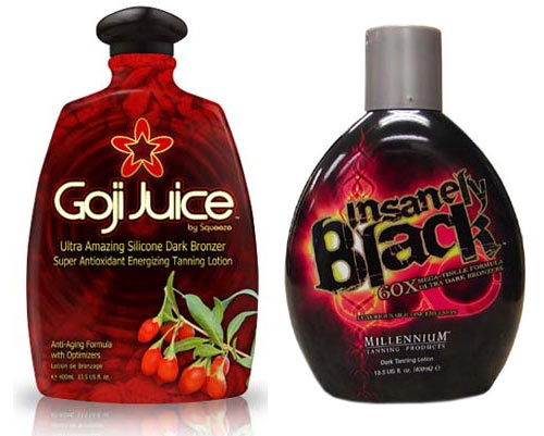 Goji Juice and Insanely Black Tanning Lotions