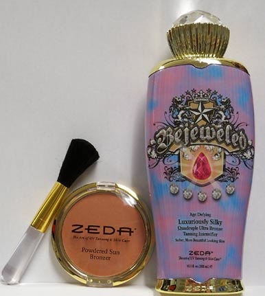 BEJEWELED Tanning Lotion with bonus Bronzing Powder/Brush