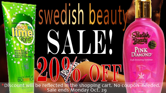 Save 20% on all Swedish Beauty Tanning Lotions