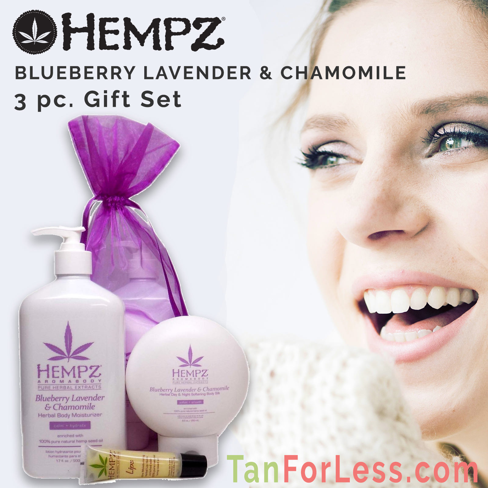Hempz BLUEBERRY LAVENDER & CHAMOMILE GIFT SET – 3 pc. | Tanforless Blog
